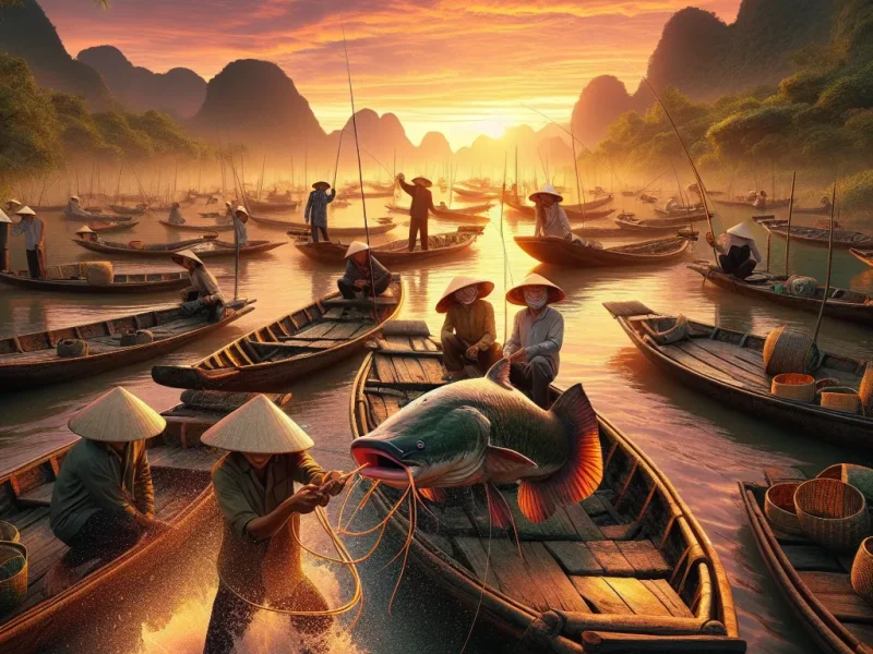 freshwater fishing in vietnam pursuing giant mekong catfish and carp in scenic waters